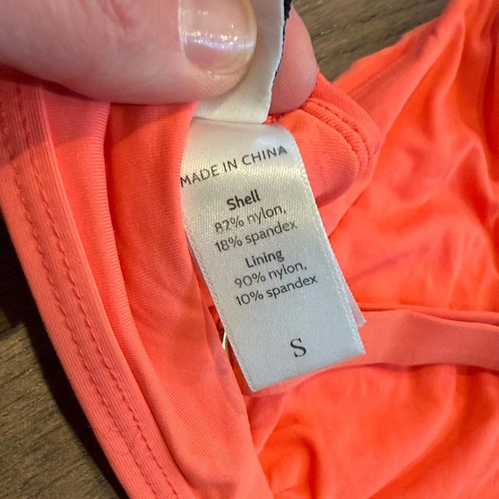 Andie The Essex Bikini Top Coral Size Small - C18-004